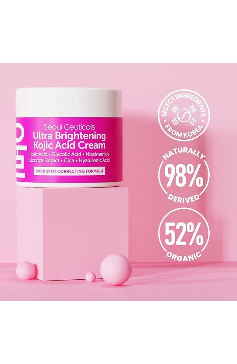 Seoul Ceuticals Korean Skincare Ultra Brightening Kojic Acid Cream, Alternate, color, Clear