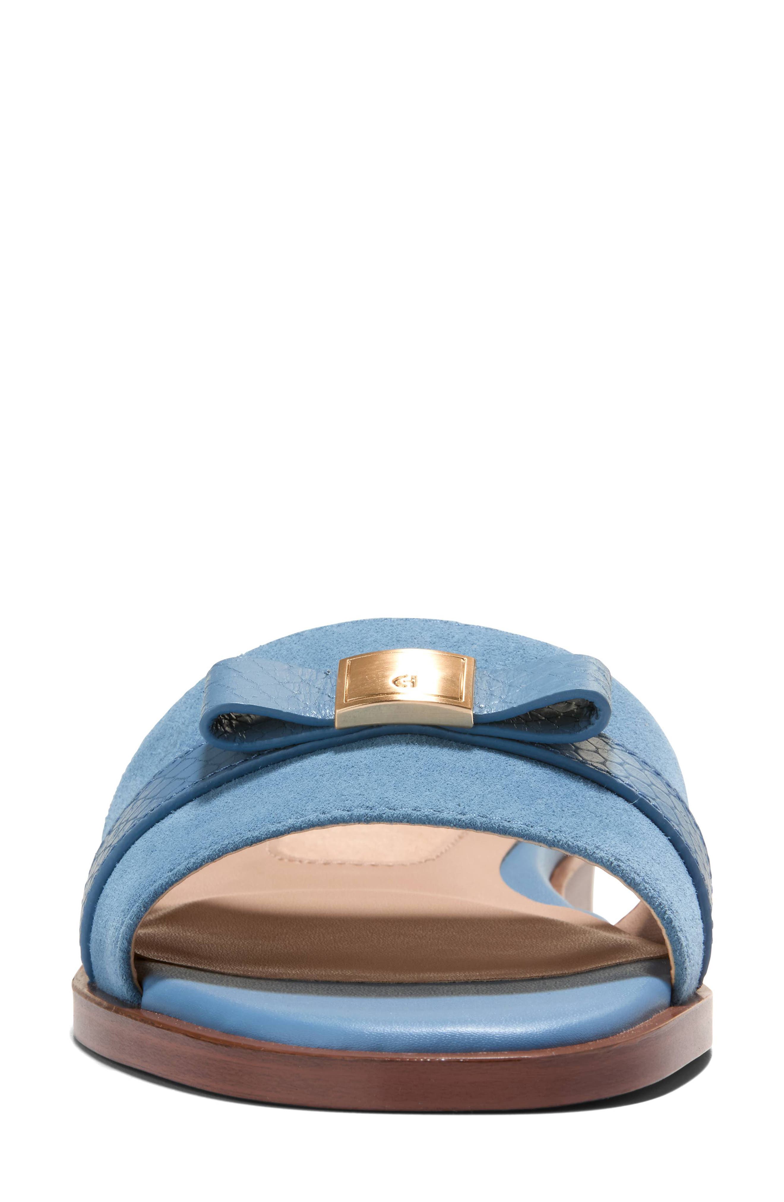 Cole Haan Go-To Emalia Bow Slide Sandal, Alternate, color, Provincial Blue/ Snake Print