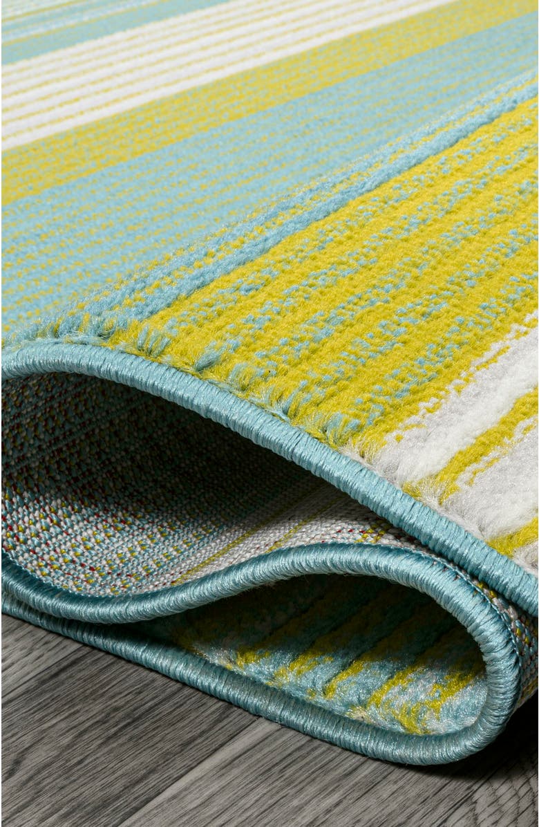 JONATHAN Y Duxbury Gradient Ticking Striped Area Rug, Alternate, color, Green/Blue