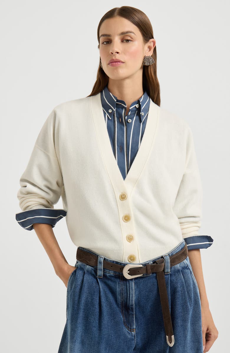 Brunello Cucinelli Cashmere cardigan, Alternate, color, White