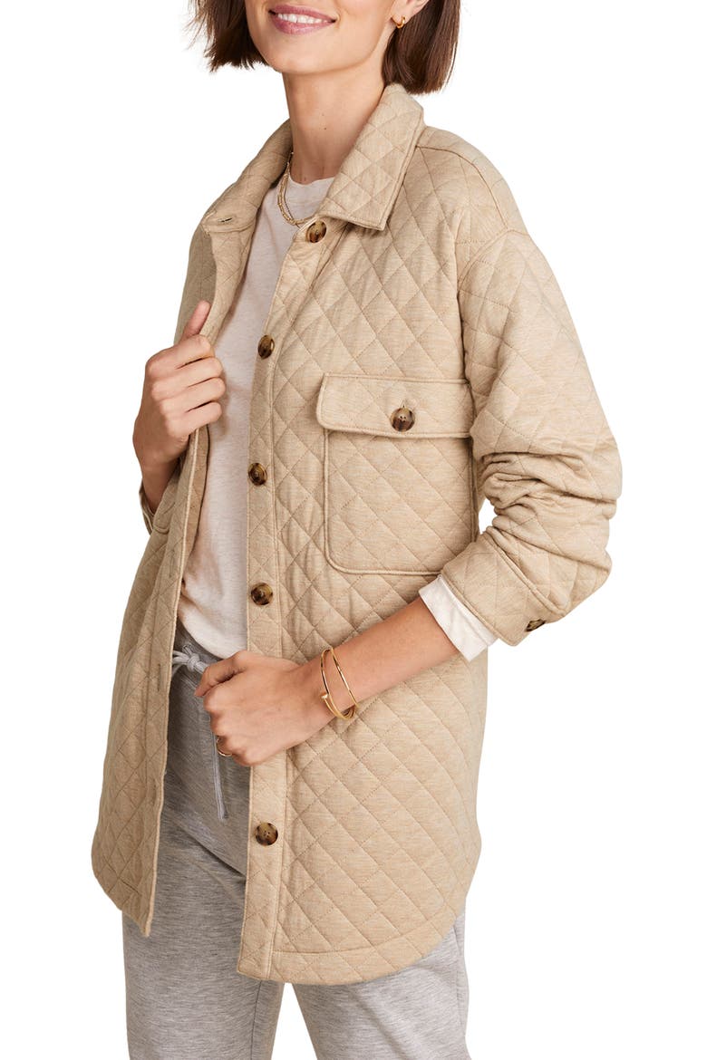 Dreamcloth Quilted Shirt Jacket, Main, color, OFFICER KHAKI HEATHER