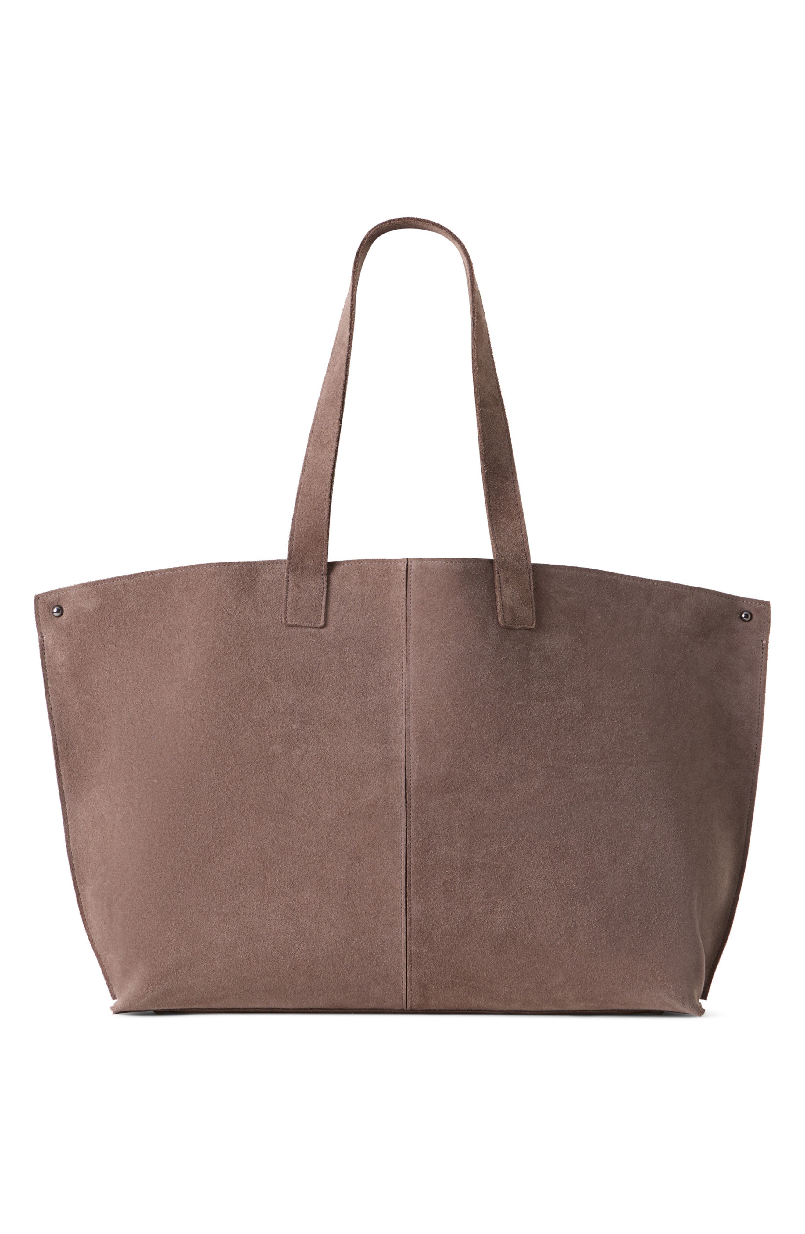 Akris Medium AI Suede Convertible Shoulder Tote, Alternate, color, Taupe