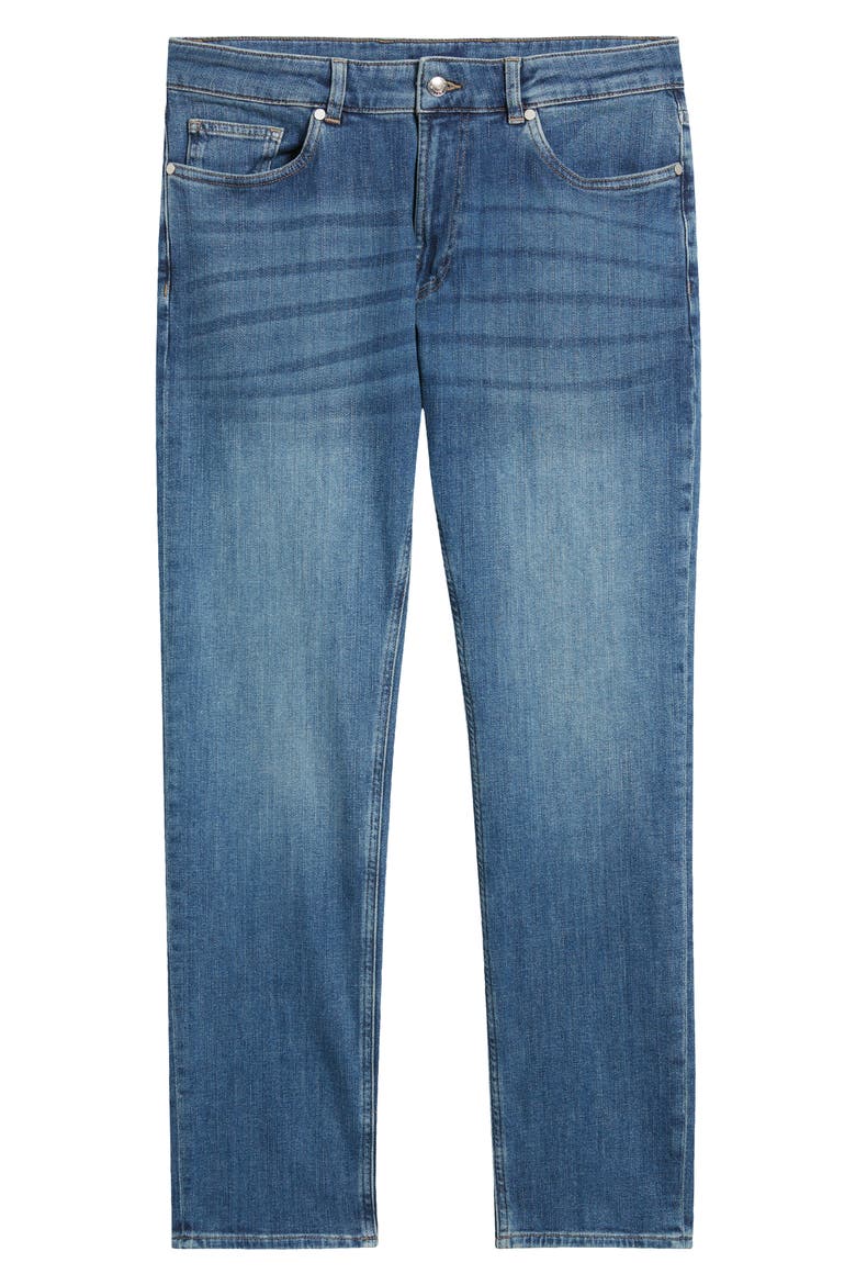 Crown Crafted Washed Five Pocket Straight Leg Jeans, Alternate, color, TRUE BLUE WASH