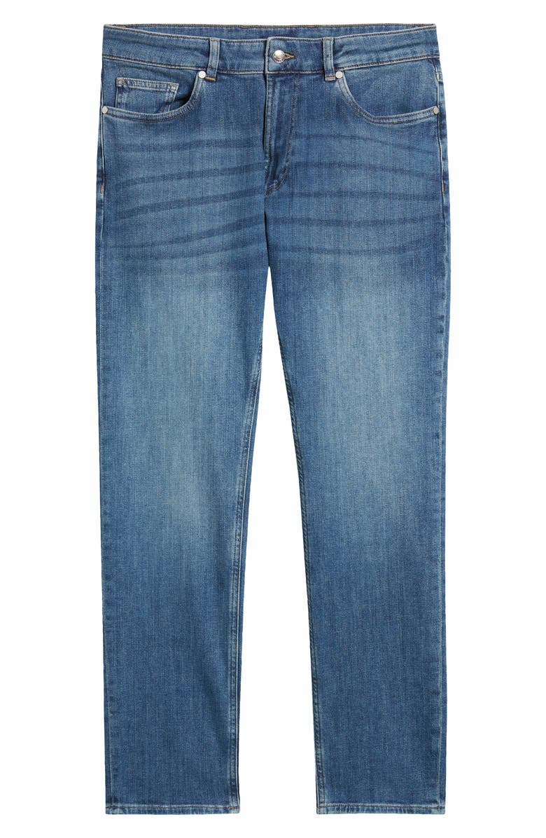 Peter Millar Crown Crafted Washed Five Pocket Straight Leg Jeans, Alternate, color, True Blue Wash