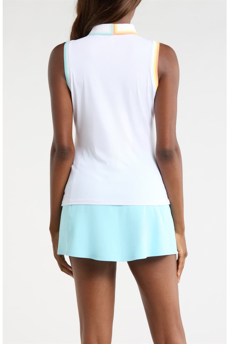 Johnny Collar Tech Sleeveless Polo, Alternate, color, SNOW / CENOTE