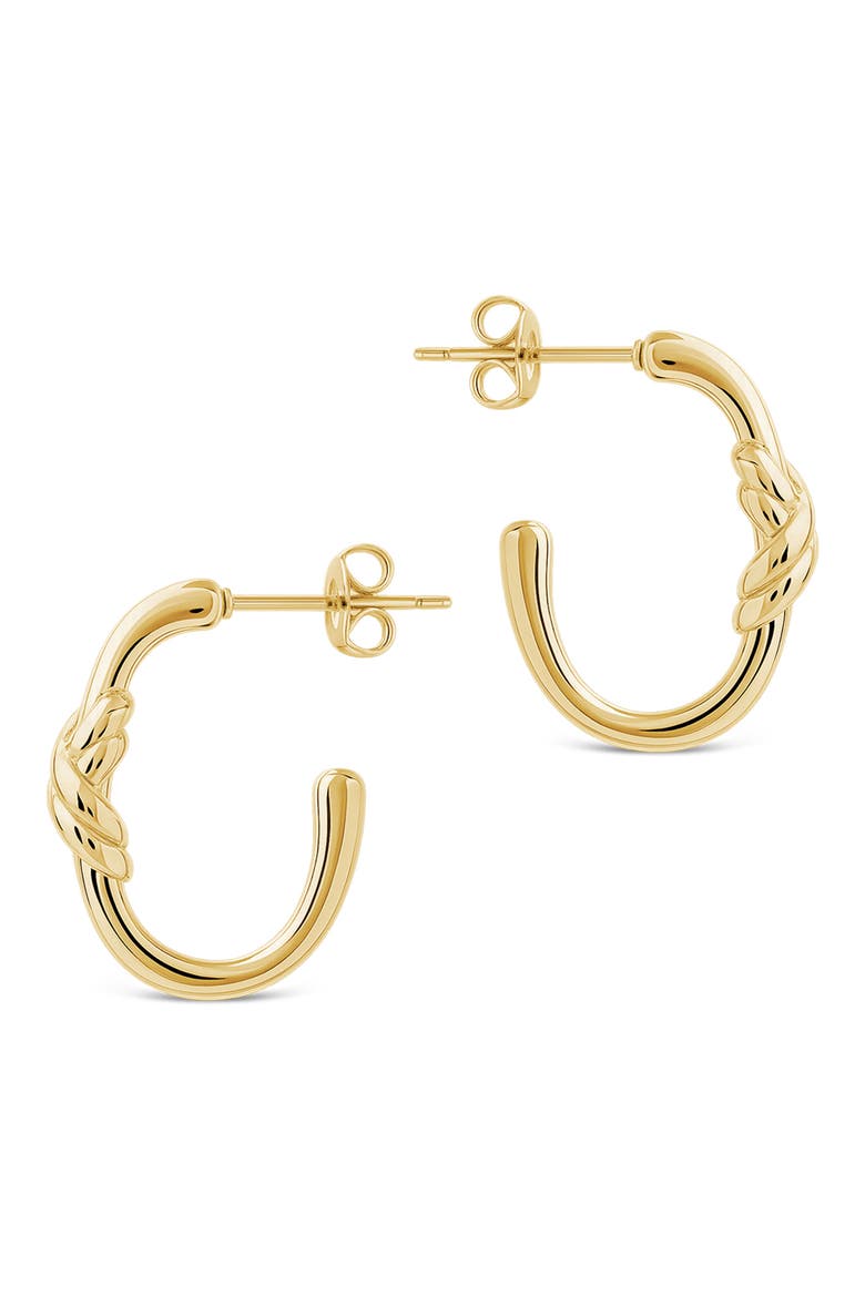 Bold Crossover Hoop Earrings, Alternate, color, GOLD