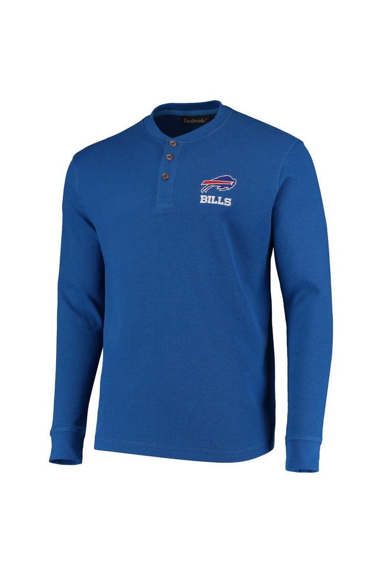 Men's Dunbrooke Royal Buffalo Bills Logo Maverick Thermal Henley Long Sleeve T-Shirt, Alternate, color, Royal