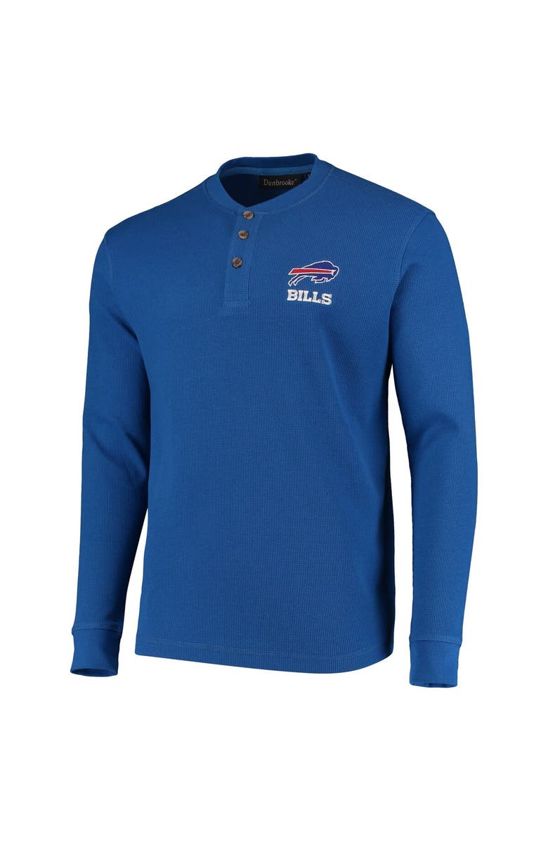 DUNBROOKE Men's Dunbrooke Royal Buffalo Bills Logo Maverick Thermal Henley Long Sleeve T-Shirt, Alternate, color, 