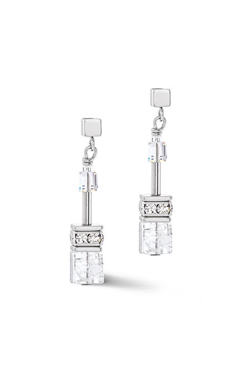 Geocube Iconic Nature Silver Earrings