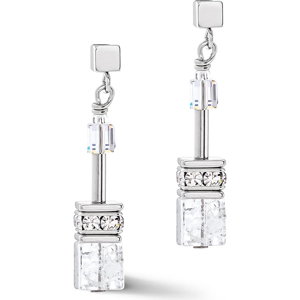 Coeur De Lion Geocube Iconic Nature Silver Earrings