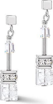 COEUR DE LION Geocube Iconic Nature Silver Earrings