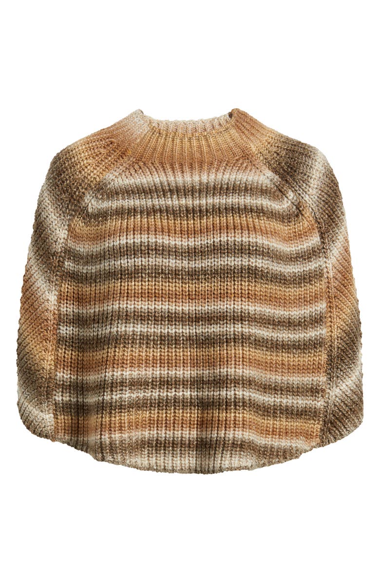 Wit & Wisdom High Round Neck Stripe Capelet, Alternate, color, Butter Toffee/ Mocha Multi