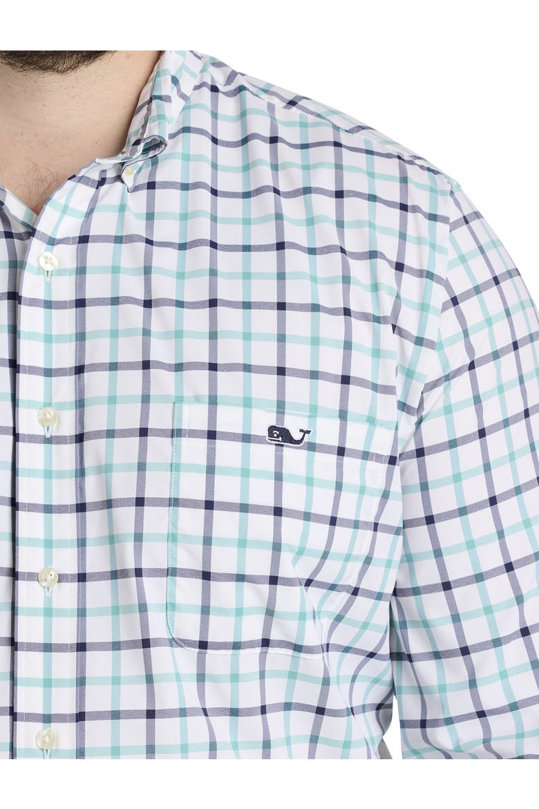 Big & Tall On-The-Go Check Sport Shirt, Alternate, color, LAGOON TIDE