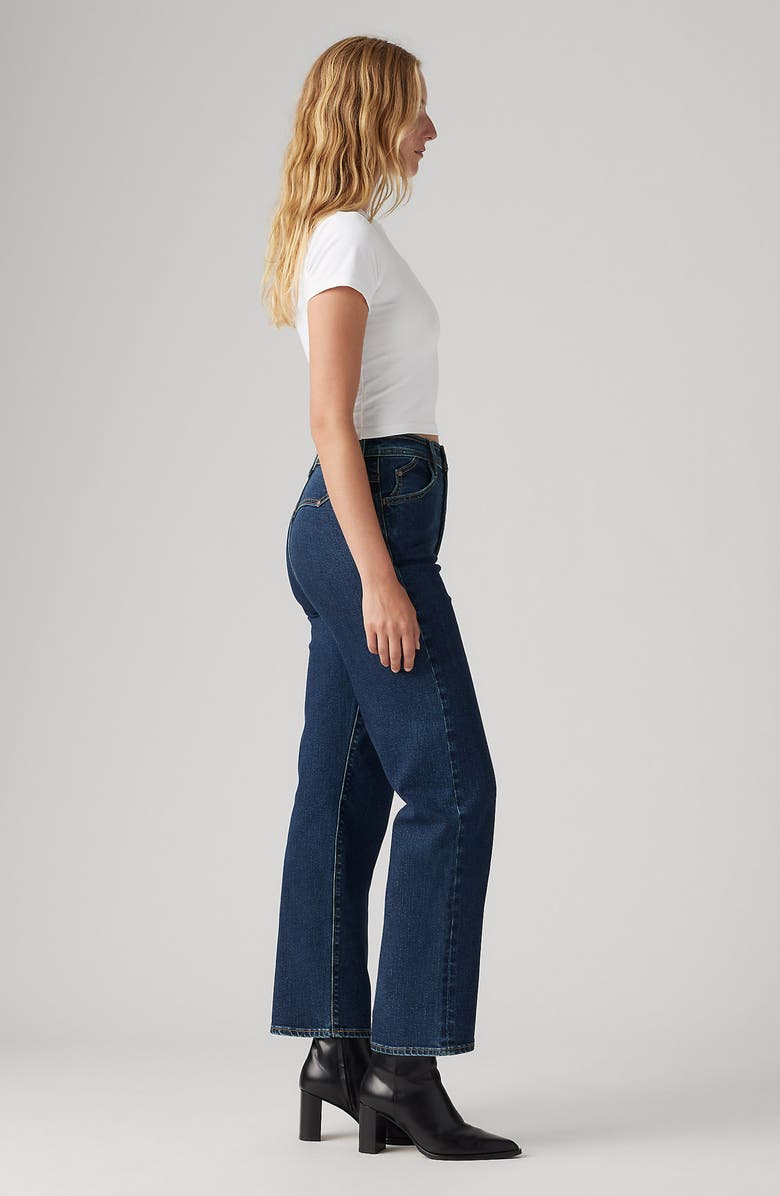 Levi's<sup>®</sup> Ribcage Riveted High Waist Ankle Straight Leg Jeans, Alternate, color, Silver Lode Lb