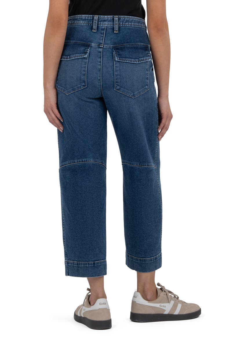 Ashton High Waist Crop Wide Leg Barrel Jeans, Alternate, color, MEDIUM WASH