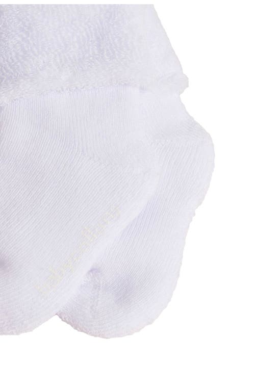 Babycottons Towel Socks Set Of 2 In White