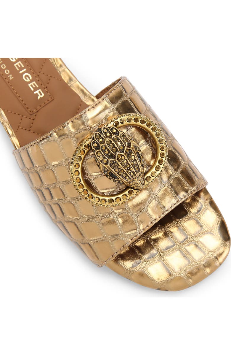 Kurt Geiger London Chelsea Croc Embossed Slide Sandal, Alternate, color, Gold