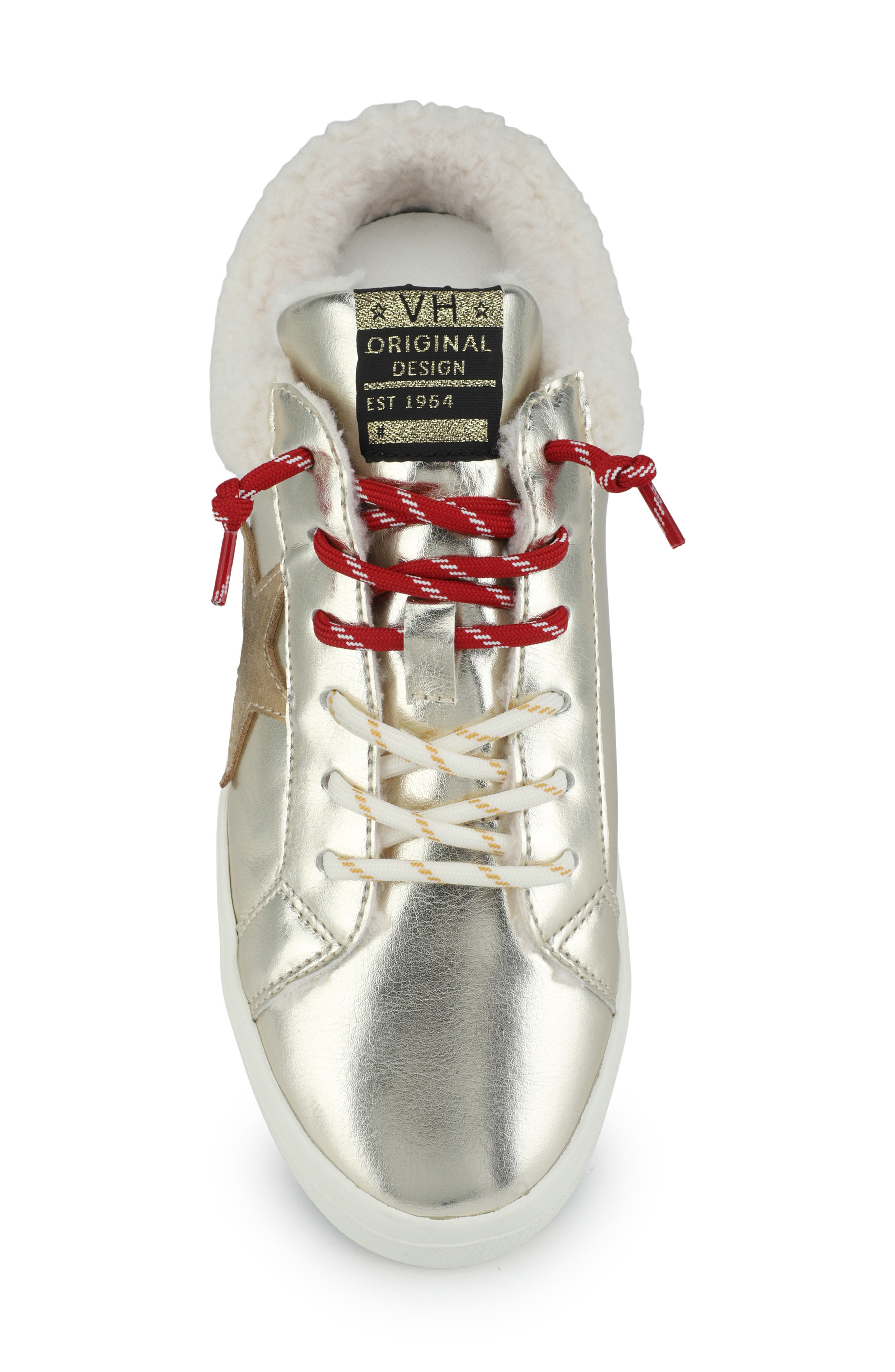 Star Faux Fur Lined Sneaker Mule, Alternate, color, WASHED GOLD