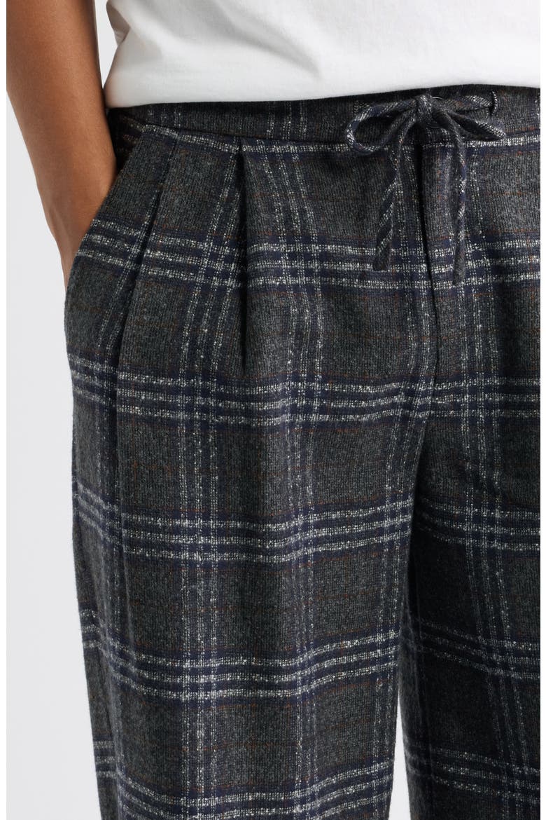 Relaxed Plaid Drawstring Pants, Alternate, color, NIGHT SKY