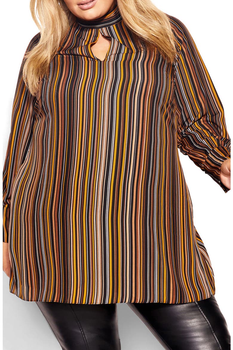 Tie Back Tunic Top, Main, color, STRIPE