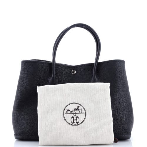 Pre-owned Hermes Hermes Garden Party Tote Leather 36 In Black