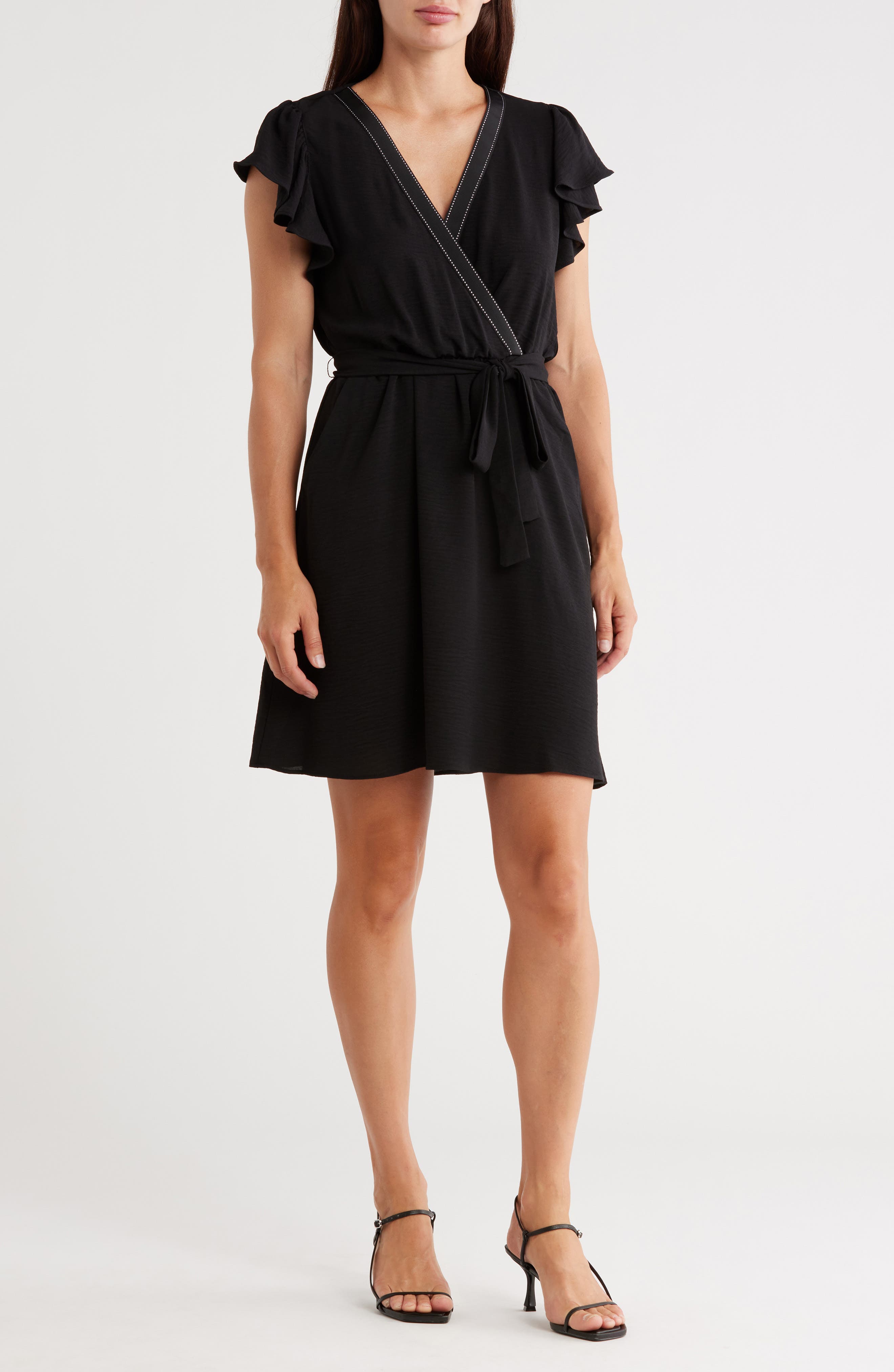 Halogen® Flutter Sleeve Wrap Dress