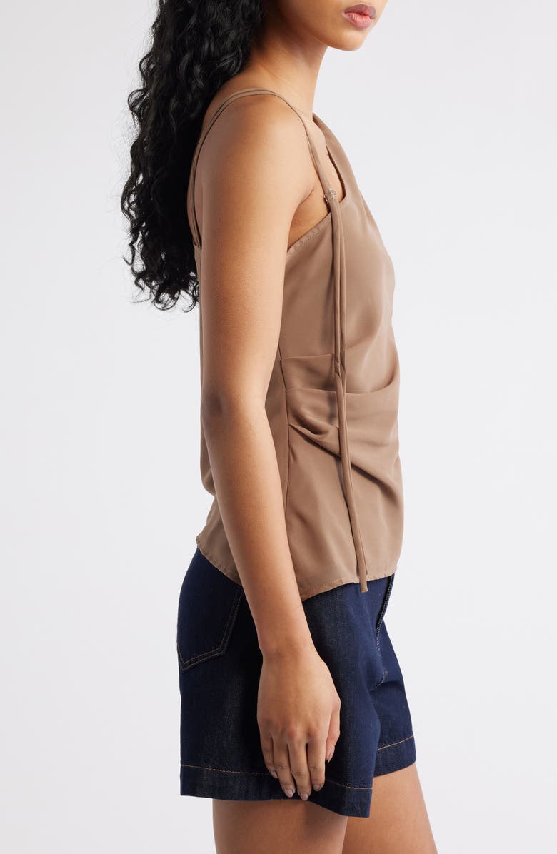 Princess Polly Smash Hit Asymmetric Tank, Alternate, color, Brown