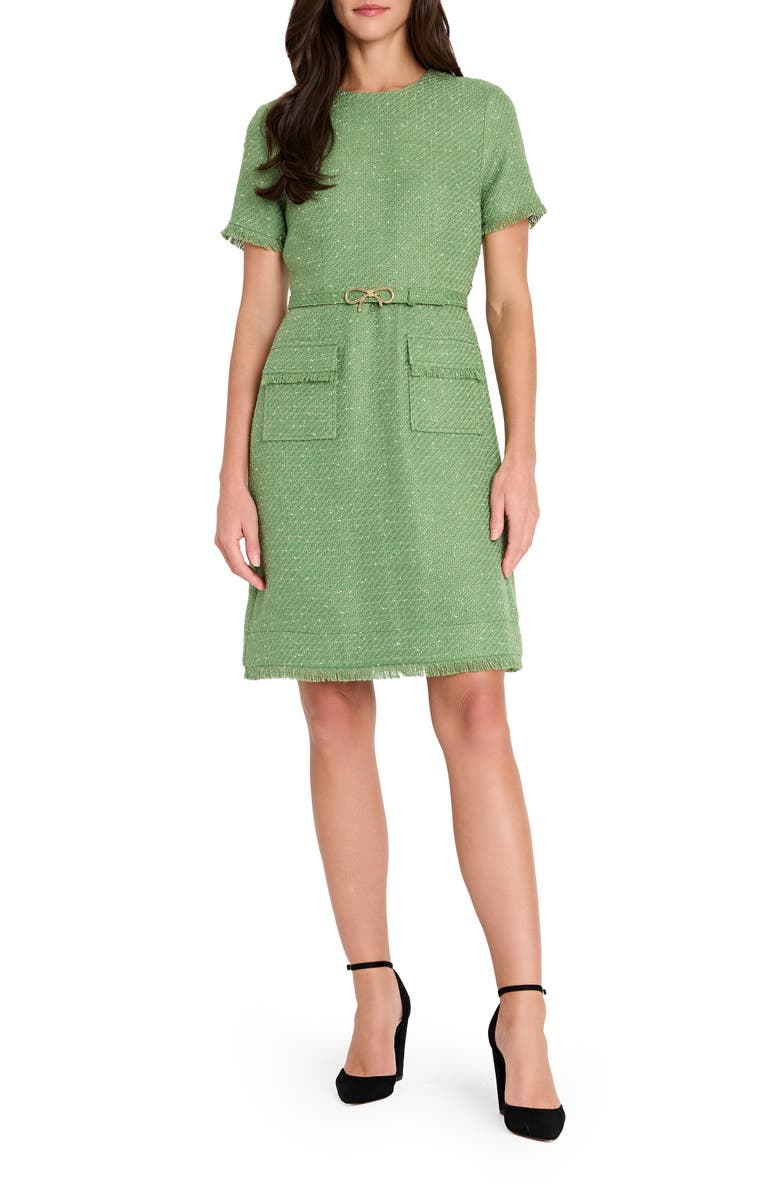 Tahari ASL Fray Bouclé Dress, Main, color, 