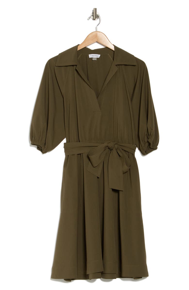 Calvin Klein Puff Sleeve A-Line Shirtdress, Alternate, color,