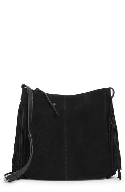 Bran Nyra Suede Fringe Crossbody Bag