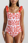 Jessie Zhao New York Red Coral Reversible One-Piece Swimsuit