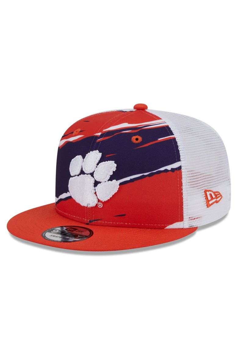 Men's New Era Orange Clemson Tigers Tear Trucker 9FIFTY Snapback Hat, Main, color, Orange