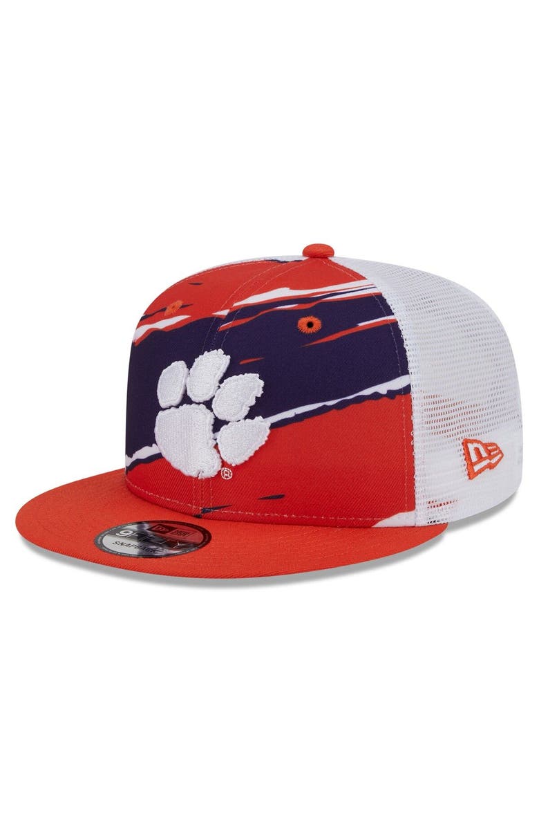 New Era Men's New Era Orange Clemson Tigers Tear Trucker 9FIFTY Snapback Hat, Main, color, Orange