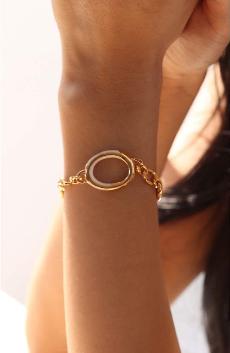 RC RETRO CHIC Time Ripples Barcelet, Alternate, color, White & Gold