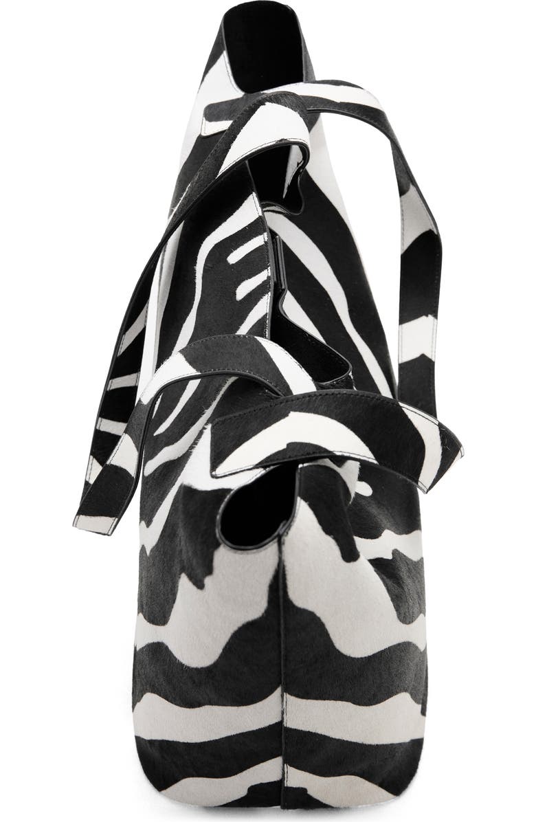 MANGO Zebra Stripe Genuine Calf Hair & Leather Tote, Alternate, color, Black