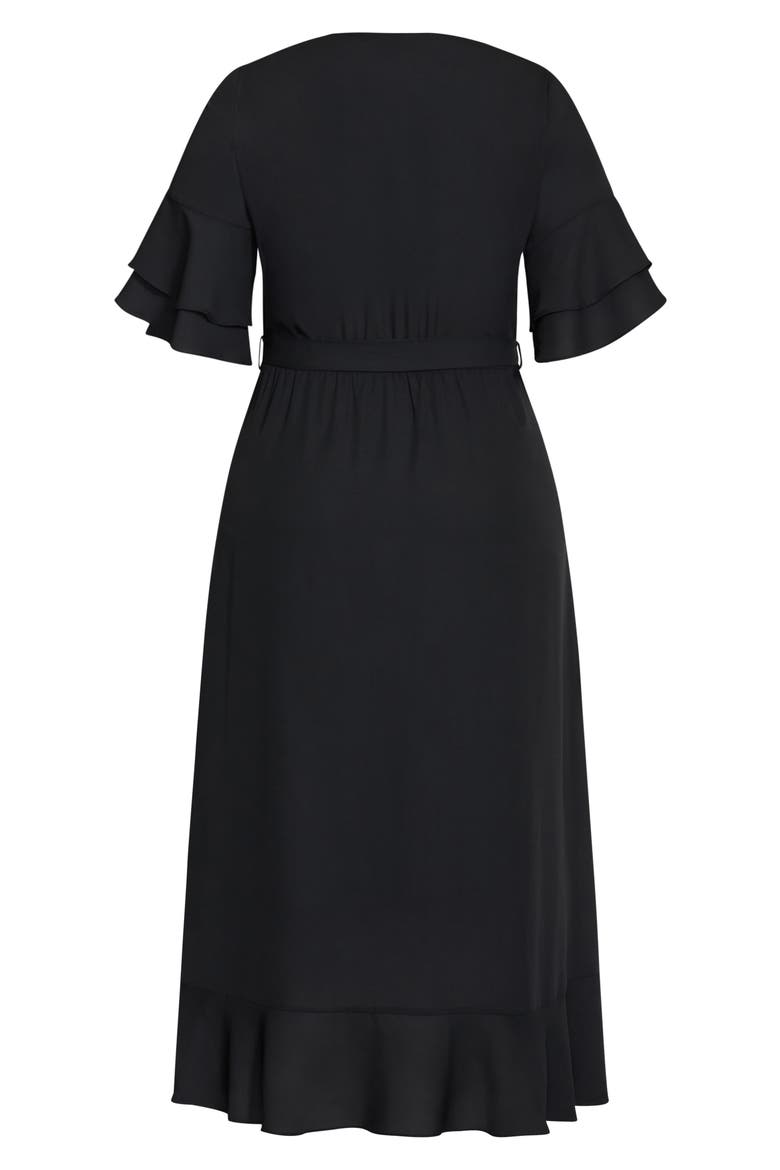 Flutter Me Wrap Maxi Dress, Alternate, color, BLACK