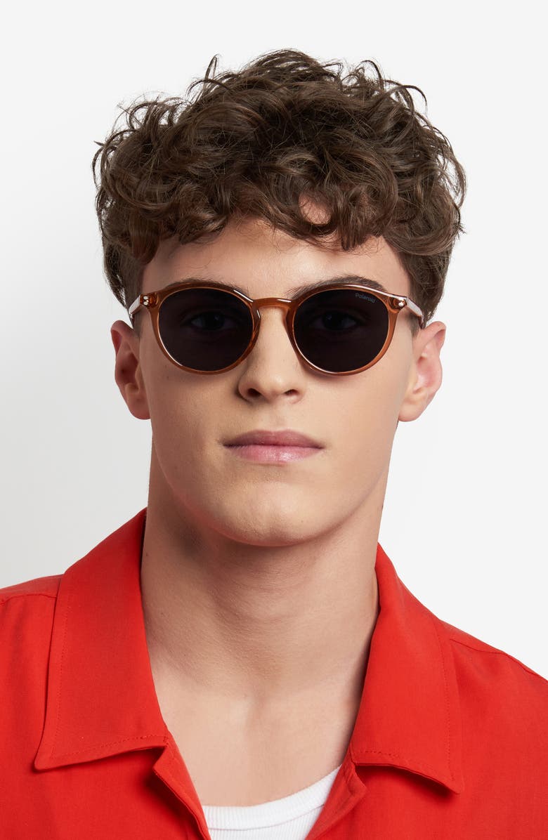 Polaroid 51mm Polarized Phantos Sunglasses, Alternate, color, Orange/ Blue Polar