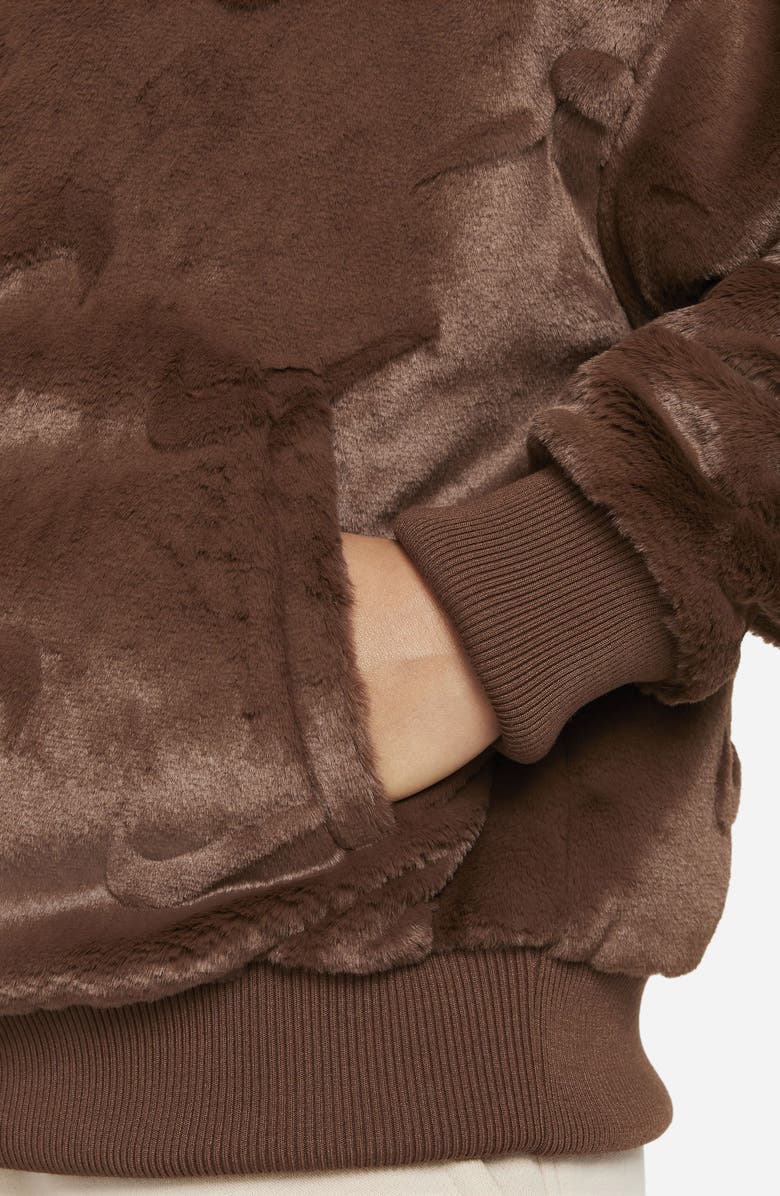 Nike Kids' Sportswear Swoosh Faux Fur Jacket, Alternate, color,