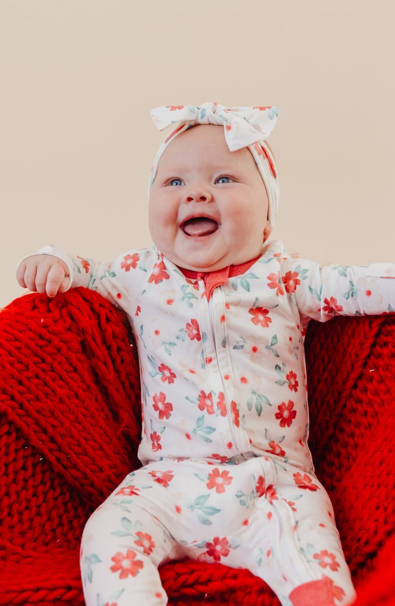 Copper Pearl Noel Zip-Up Footie Pajamas, Alternate, color, Noel