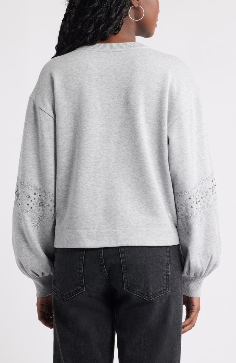 Treasure & Bond Sequin Embroidered Sweatshirt, Alternate, color, Grey Heather