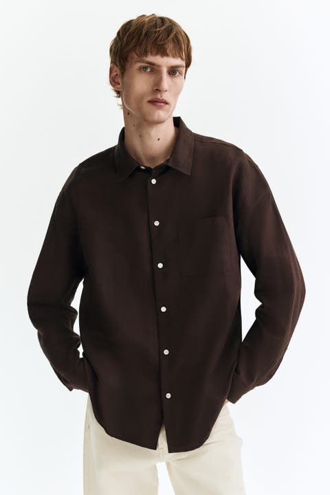 Relaxed Fit Linen-blend Shirt