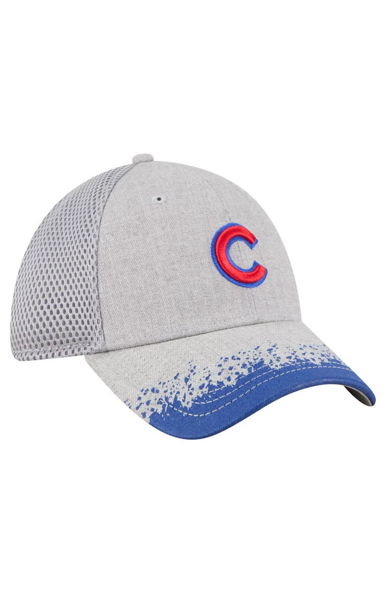 New Era Men's New Era Gray Chicago Cubs Visor Paint Splatter 39THIRTY Flex Hat, Alternate, color, Gray