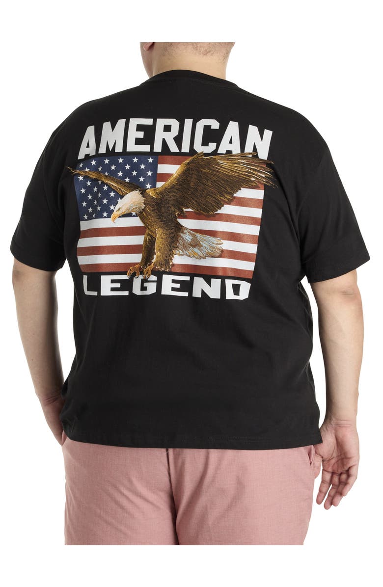 True Nation by DXL Big & Tall American Legend Graphic Tee, Alternate, color, Black