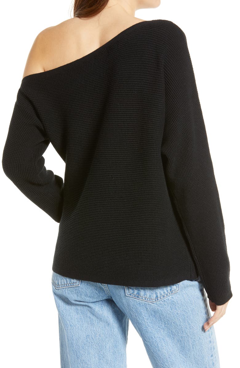 Treasure & Bond Thermal Knit One-Shoulder Sweater, Alternate, color,