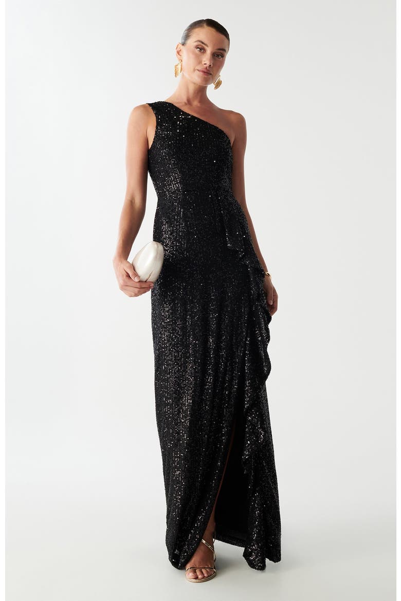 Catia Dress, Alternate, color, Black Sequin