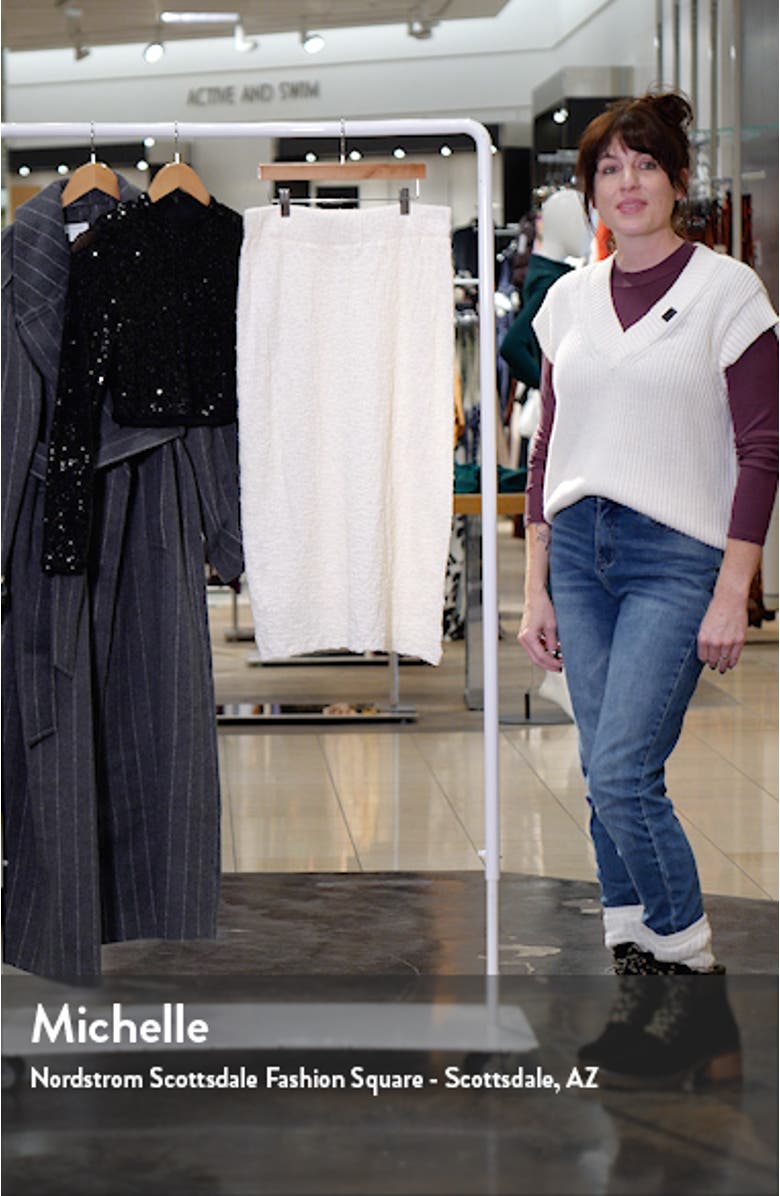 Smocked Cotton Blend Midi Skirt, sales video thumbnail