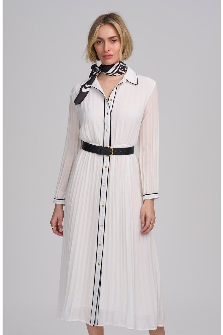 Woven Pleated Dress, Alternate, color, IVORY
