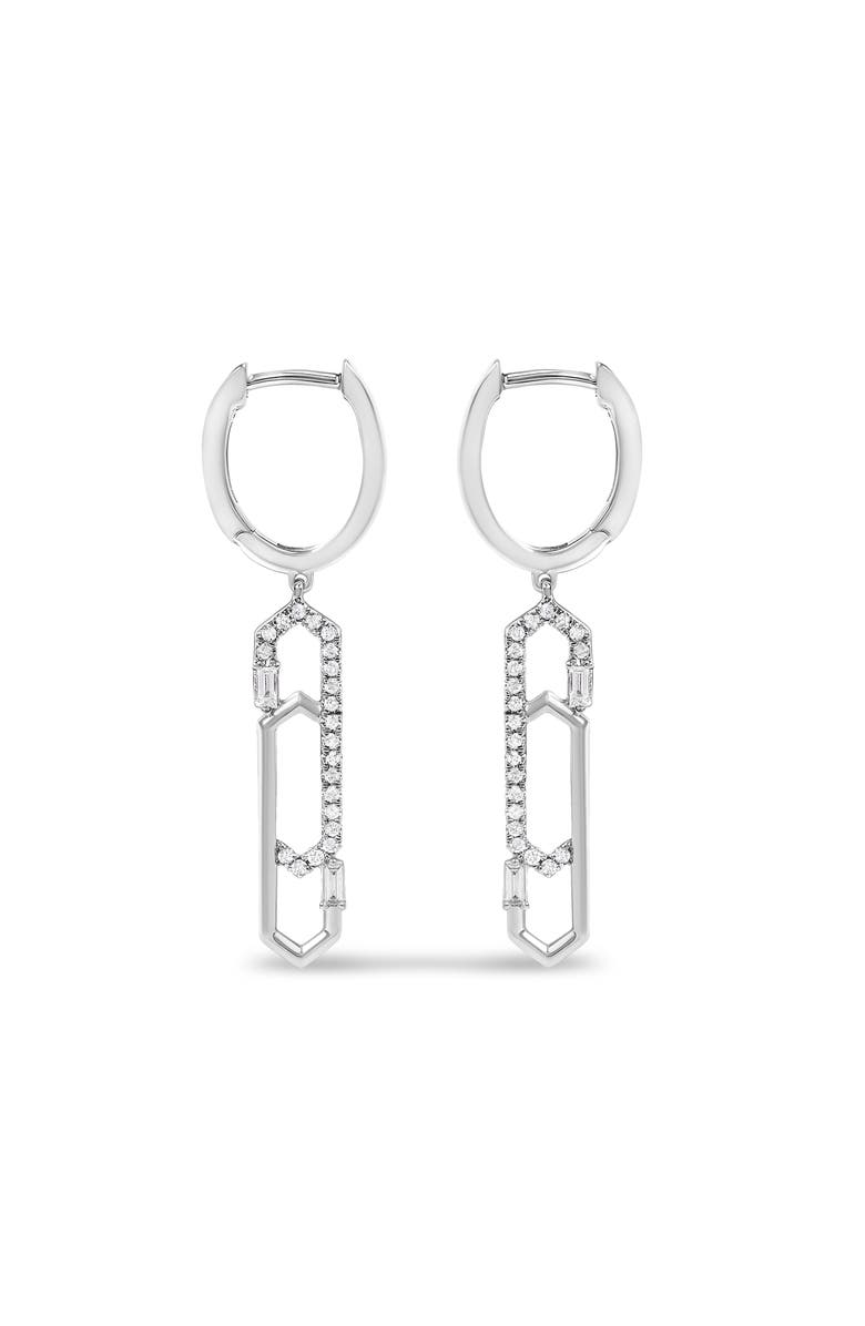 Haus of Brilliance 14K White Gold 1/4 Cttw Diamond Interlocking Paperclip Dangle Earrings, Main, color, White Gold