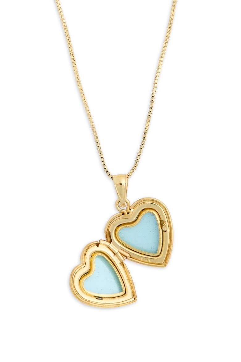 Etched Heart Locket Pendant Necklace, Alternate, color, GOLD