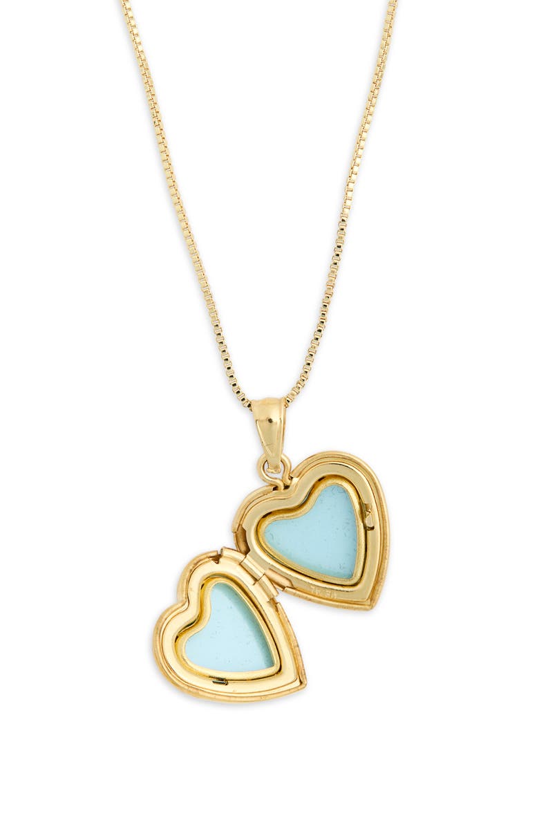 ARGENTO VIVO Etched Heart Locket Pendant Necklace, Alternate, color, Gold